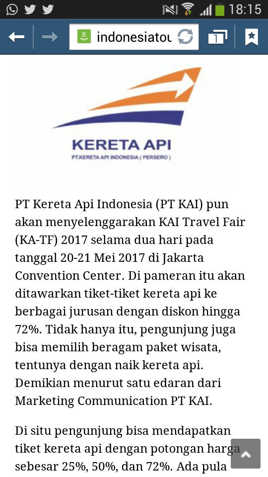rioagus1978's tweet photo. @KAI121 @keretaapikita min mau tanya acara kereta api travel fair yg diadakan hari ini di jcc sampe besok dibatalkan atau di tiadakan. Thx. https://t.co/lNMZJfzBwR