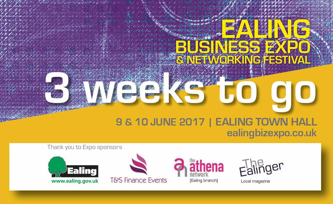 Coming up 3wks from now: the two-day Ealing Business Expo &amp; Networking Festival, Fri 9 &amp; Sat 10 June: ealingbizexpo.co.uk #EalingBizExpo