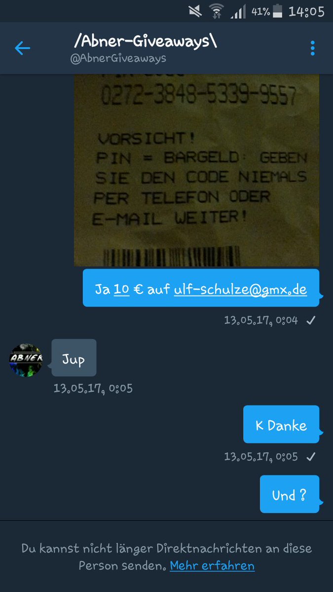 SmoothHACKS03's tweet image. @AbnerGiveaways hat mir 10er psc gescamt. Nicht umcashen !!!!!!

ALLE RETWEETEN