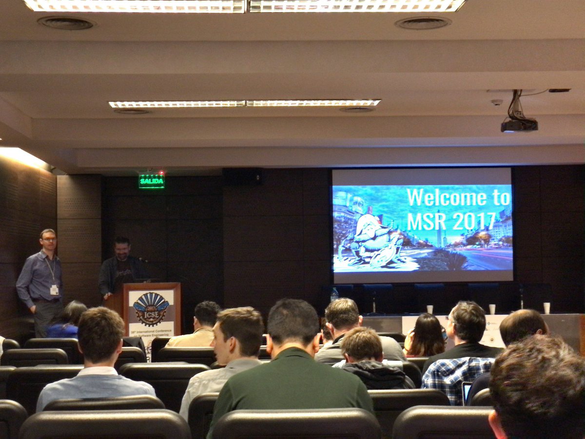 onyame's tweet photo. #MSR2017 Welcome session https://t.co/eeAlZLo7wK