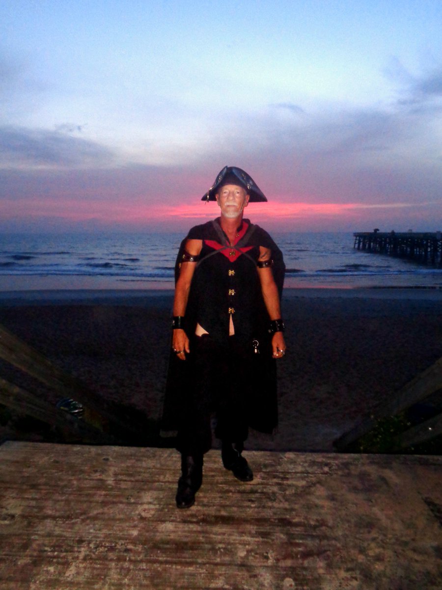 Flagler Beach Pirate Invasion.  Pirate Blackwolf came all the way from Texas for the event. <a href="/enjoyFlaglerBch/">enjoy Flagler Beach</a>
