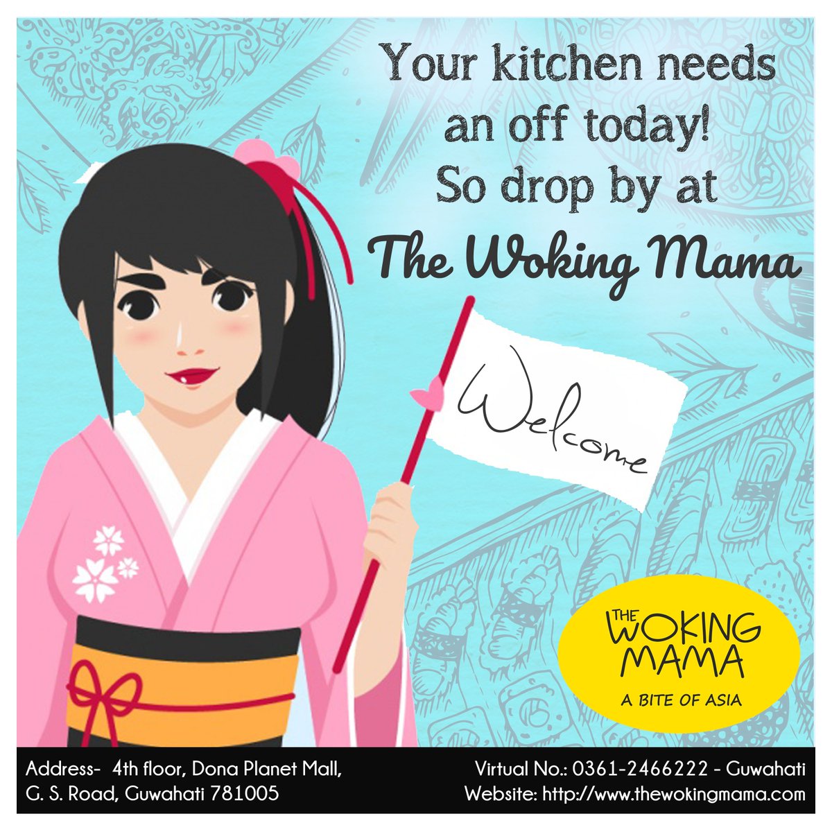 TheWokingMama's tweet photo. You need excuses to eat here? We've made one for you! Drop by and relish our delectable dishes. #TheWokingMama #Guwahati Foodie #DropInToday https://t.co/LtrqT9C2Nb