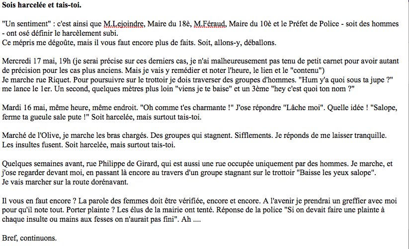 Jess75018's tweet photo. Sois harcelée et tais-toi : mon quotidien de riveraine de #pajol #lachapelle https://t.co/E9NKaoxhtA