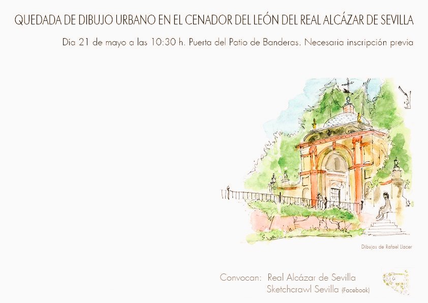 Creatividad en los jardines del Alcázar. Aire, luz, agua, pigmento, acuarela y tú
#Arquitectura desde el #dibujo y el #color
#CenadorDelLeón