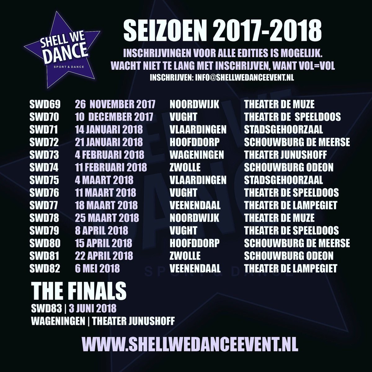 SWDEVENT's tweet image. Inschrijven nieuwe seizoen gestart!