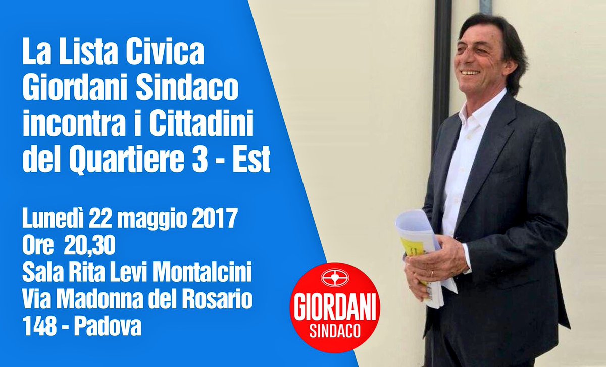 Non mancate lunedì! #Padova #news #veneto #giordanisindaco #votagiordani #amministrative2017 t