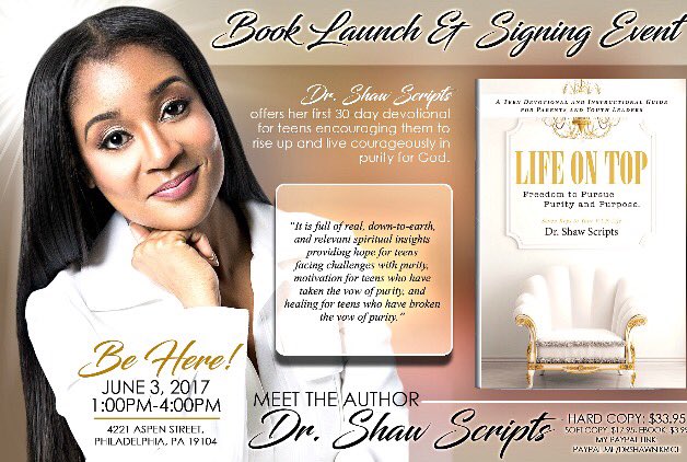 DrShawScripts's tweet photo. Two weeks away! #drshawscripts #lifeontop #purity #booksigning https://t.co/qyFnDSCCe1