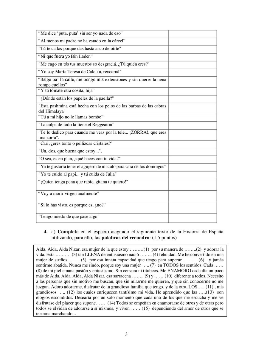 zorrainsipidaKQ's tweet photo. Se ha filtrado el examen de historia de España de selectividad @_PurpleTrash @politono_ @animediaset @JamesCookGH @ElegidoGH https://t.co/RTRNYtr314