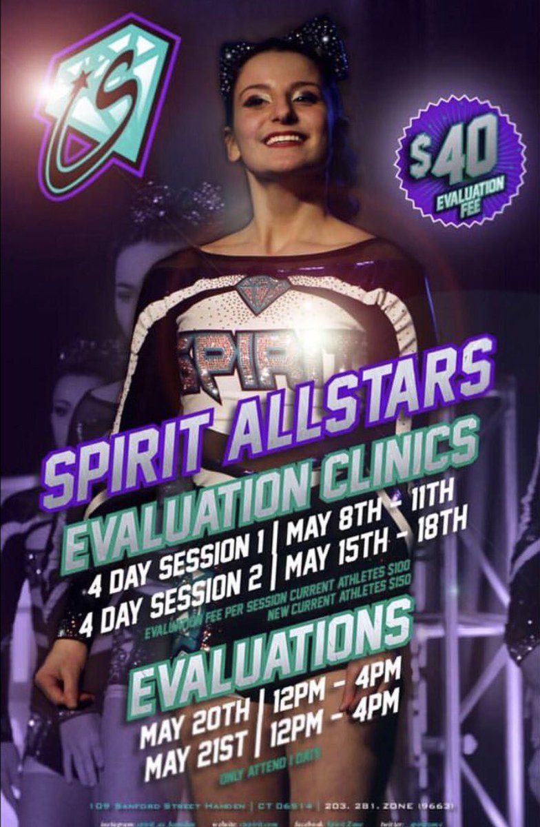 _spiritzone's tweet photo. Its EVALUATION WEEKEND!! TODAY &amp; TOMORROW 12PM -4PM

109 Sanford Street, Hamden, CT
(203)281-9663
#spiritstrong https://t.co/OVGljueGVr