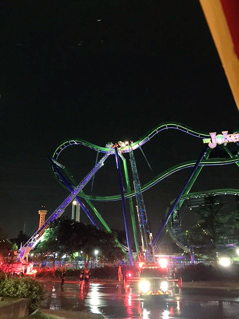 Crews rescue eight teens stuck on Six Flags ‘Joker’ coaster overnight ...