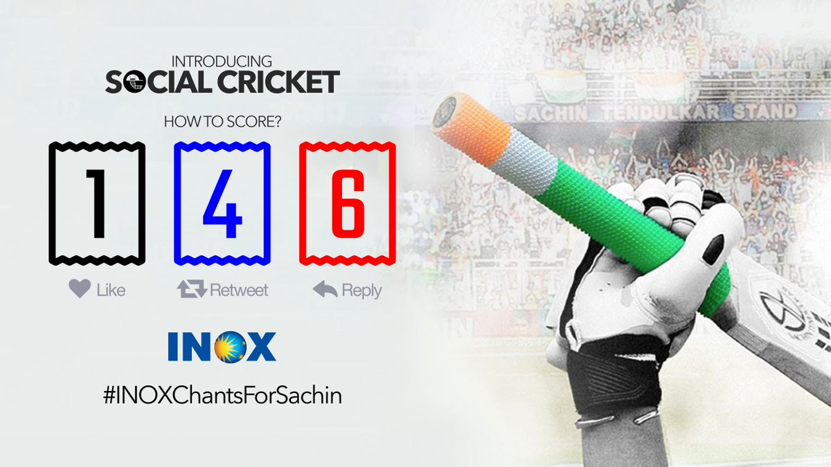 INOXMovies's tweet photo. #Contest : All these years @sachin_rt scored for us, it's our turn to score for him. Use #INOXChantsForSachin &amp; keep the scoreboard ticking. https://t.co/ZlB7O9DEjz
