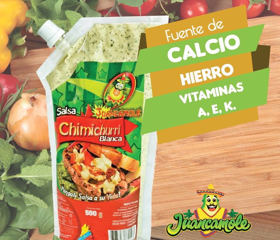 El chimichurri Blanco de Juancamole no solo es delicioso sino que sus componentes principales contienen fuentes nutritivas para la salud :)