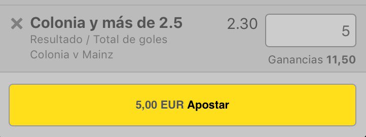 CreadorDeVerdes's tweet photo. Apuesta 1, Stake 2
5€ ↔️ 11.5€ https://t.co/KFIFr7zY25