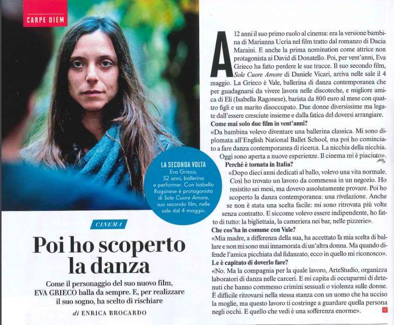 EvaGrieco's tweet photo. #SoleCuoreAmore #VanityFair 
@EvaGrieco 
intervista di Enrica Brocardo https://t.co/pjV4v0xq2i
