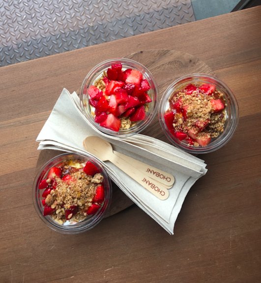 ChobaniCafe's tweet photo. Get your morning started with a Strawberry + Rhubarb Chobani Creation! #ChobaniCafe https://t.co/xixGaD0pB2