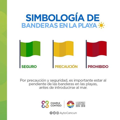 CONOCE EL SIGNIFICADO DE NUESTRAS BANDERAS EN PLAYAS <a href="/AytoCancun/">Ayto Benito Juárez</a> <a href="/rembertoestrada/">Remberto Estrada</a> <a href="/luislomelin/">Luis A Lomelin</a>