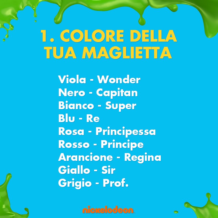 NickelodeonIT's tweet photo. Quale sarà il vostro nick-nome?
Ditecelo nei commenti https://t.co/KjknQV0Osk