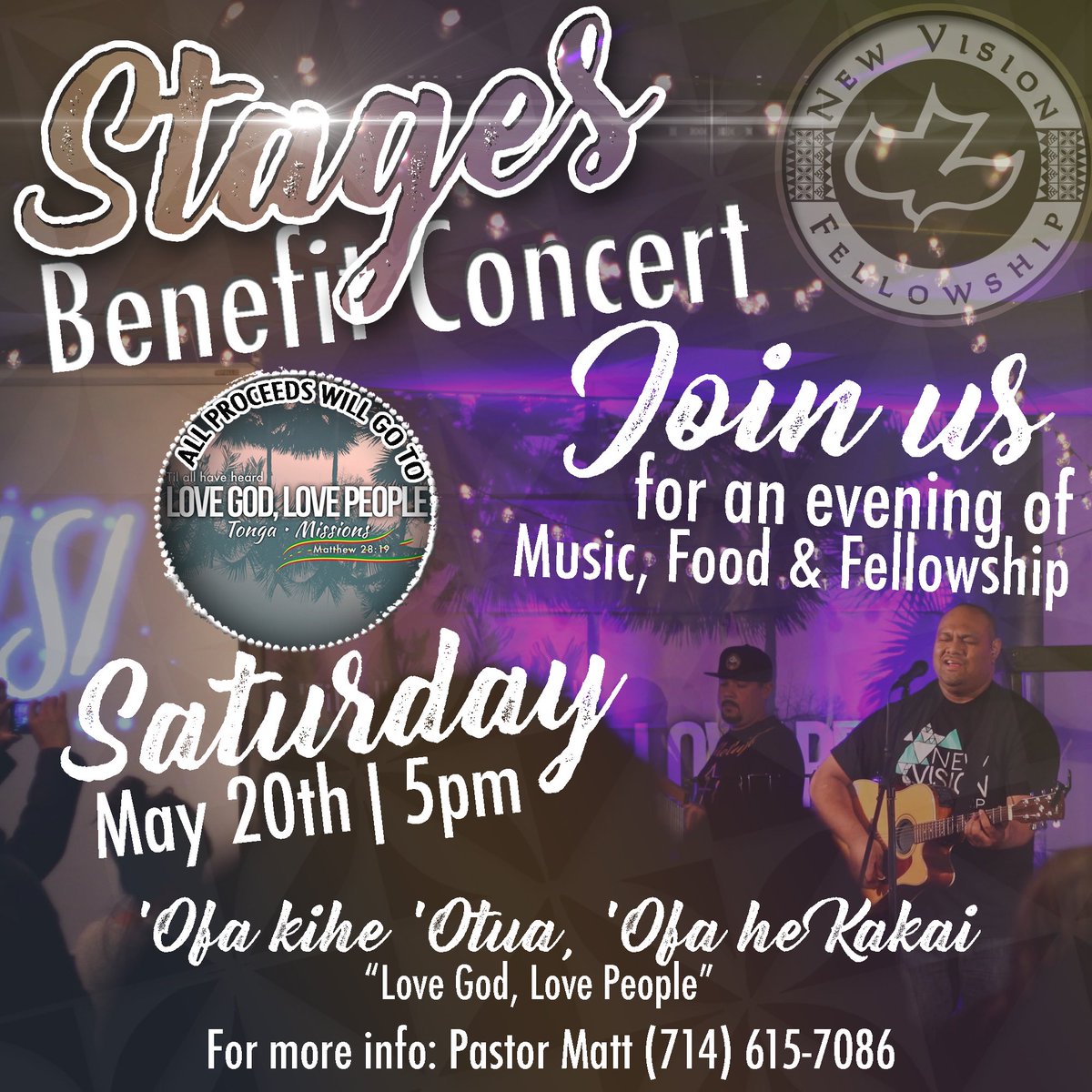 DavidFohe's tweet photo. T O D A Y / 5pm / free benefit concert / Love God, Love People • Tonga Missions /
Please keep tonight's event #socalministries #nvfoc https://t.co/2g2hwvo5Mw