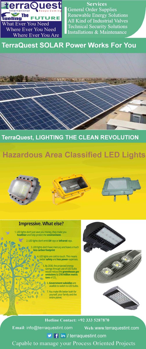 terraquestint's tweet photo. Ramping UP Renewables and savings through #LED
#solar #reneweable #energy #lights #valves #terraQuest #international #Islamabad #Pakistan https://t.co/ogKMehLehP
