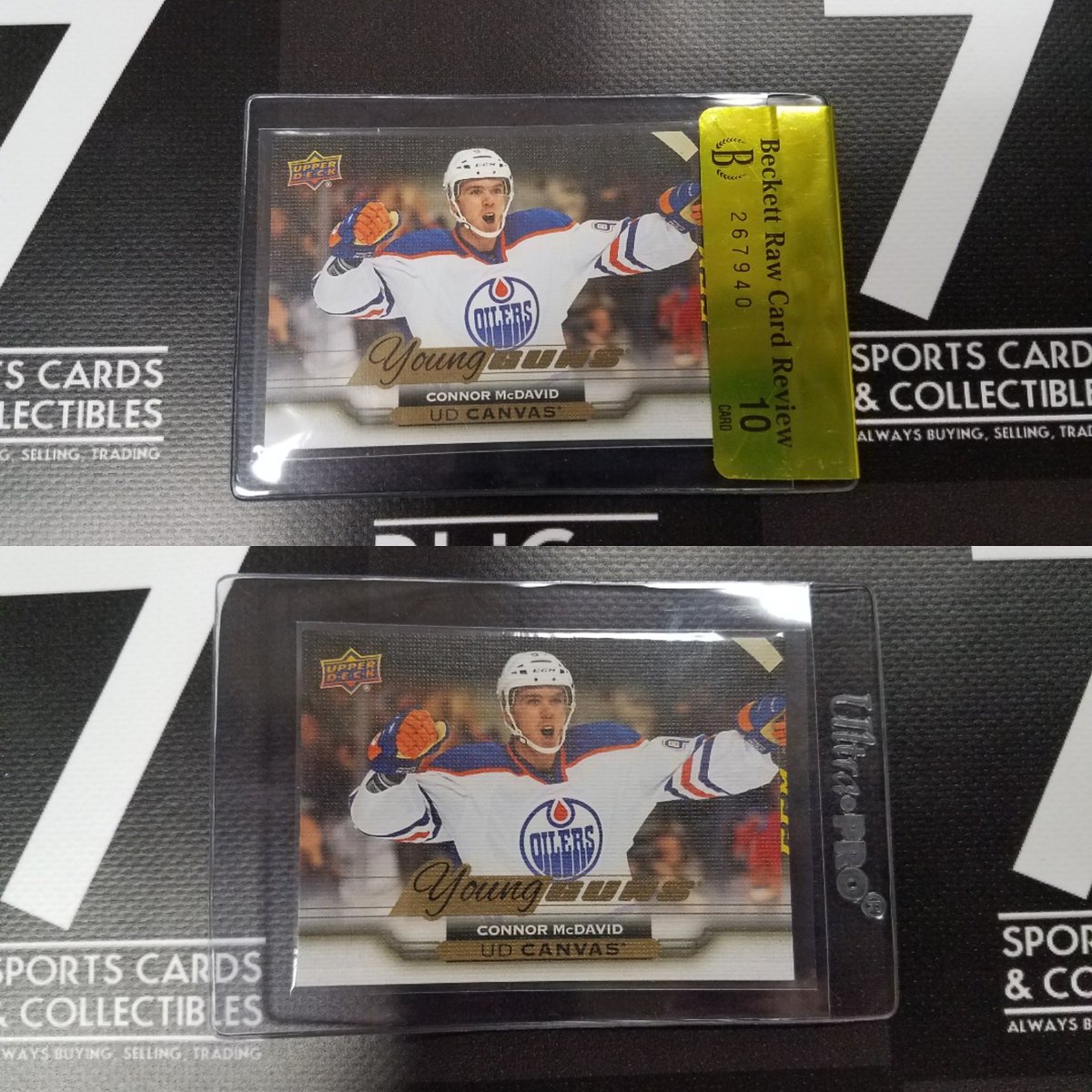 RbiCru7's tweet photo. Todd pulls a @cmcdavid97 canvas from our last box of @upperdecksports hockey and submitted it at #tradeweekend @beckett_grading rcr it a 10! https://t.co/PSPfG6RFn0