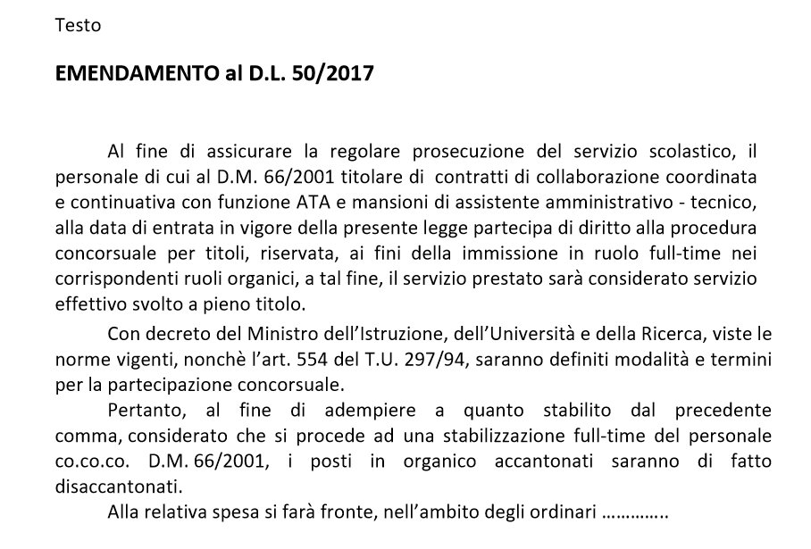 CoCoCoDM66_2001's tweet photo. .@CoCoCoDM66_2001 Il testo dell'emendamento al DL 50/2017 da noi proposto e il testo dell'emendamento 64.6 che invece è stato presentato. https://t.co/QCk1tBhim5