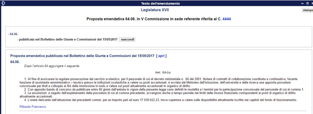 CoCoCoDM66_2001's tweet photo. .@CoCoCoDM66_2001 Il testo dell'emendamento al DL 50/2017 da noi proposto e il testo dell'emendamento 64.6 che invece è stato presentato. https://t.co/QCk1tBhim5