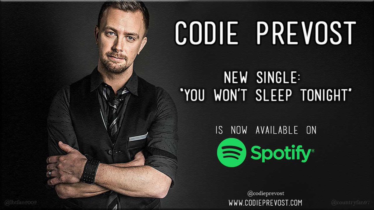 codieprevost's tweet photo. #PleaseRetweet #YouWontSleepTonight is now on @Spotify Canada: https://t.co/RqnoQbVana USA: https://t.co/npxj4mgrQI #CountryMusic #NewMusic https://t.co/o8Tgi2LBRw