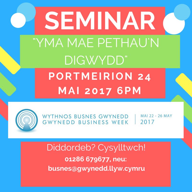 Seminar am ddim ar gyfer trefnwyr digwyddiadau mawr, busnesau  a chymunedau. Darllenwch fwy am hyn yma: socsi.in/cSf0M