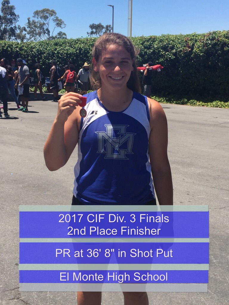 ElMonteLions's tweet photo. Congratulations Giselle, you are a great example of a student-athlete at 
El Monte High School. #2017 #CIF #1since1901 #OneSchoolOneTeam https://t.co/gzDatYaOW3
