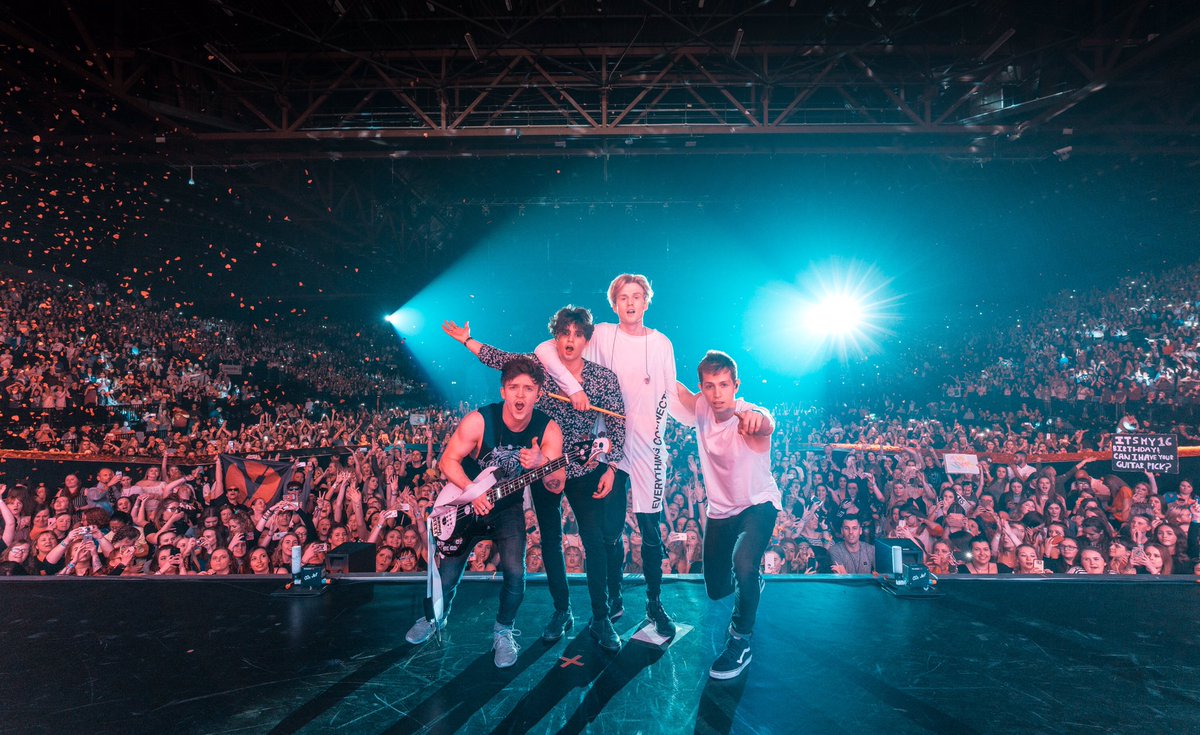 TheVampsband's tweet photo. Thanks for making our fourth U.K. Tour THIS MUCH fun. It truly means the world to us. https://t.co/ZzovXfMSaW