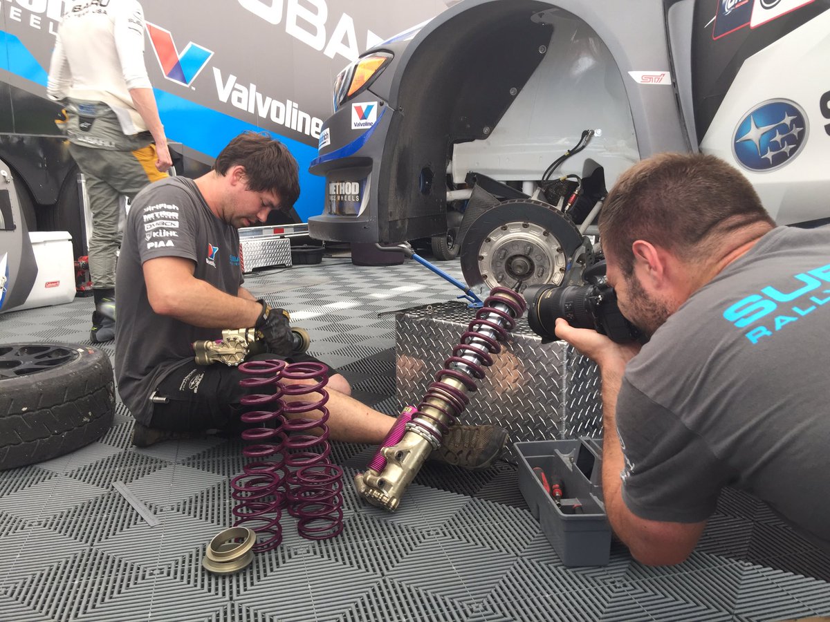 subarums_usa's tweet photo. #1 technician for @ChrisAtko, Cyrus works on #55Subaru's suspension before heat1. @GRCseries https://t.co/4TmHbxfFta