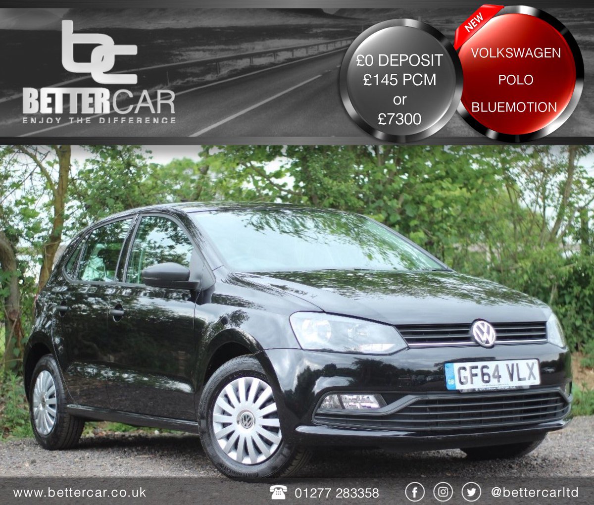 bettercarltd's tweet photo. 2014 VOLKWAGEN POLO BLUEMOTION JUST IN!!

£0 DEPOSIT £145 PCM

T&amp;C's APPLY. 

📞01277 283358

#newstock #newcar #polo #carfinance #bettercar https://t.co/F4tSQK40TZ