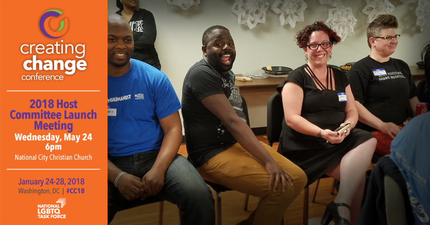 TheTaskForce's tweet photo. Excited about #DCTransPride? Help plan Creating Change 2018! Join our Host Committee on Wed. May 24, 6pm (5 Thomas Circle NW, DC) #CC18 https://t.co/g50XwvbWhr