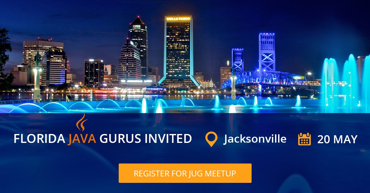 Jelastic's tweet photo. #JavaUSAtour in #Jacksonville now! Register & get the latest #Java updates@JavaScript @nosql https://t.co/TlaD032akR @brjavaman @otaviojava https://t.co/uq8kpFxIL6