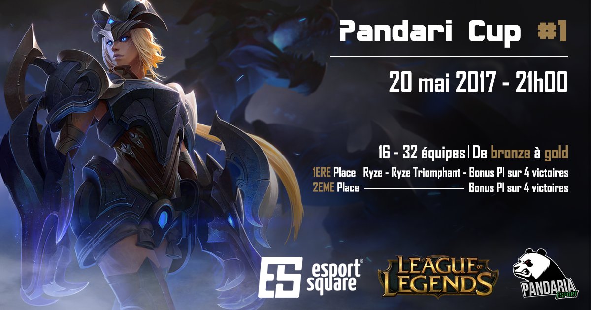 esportsquare's tweet photo. 🏆 RDV pour un tournoi #LeagueOfLegends dès 21h00 avec @PandariaEsport et la PandariCup #1 ! 4 places restantes 📌https://t.co/wBP8LY9srX https://t.co/QYVRU5RQWy
