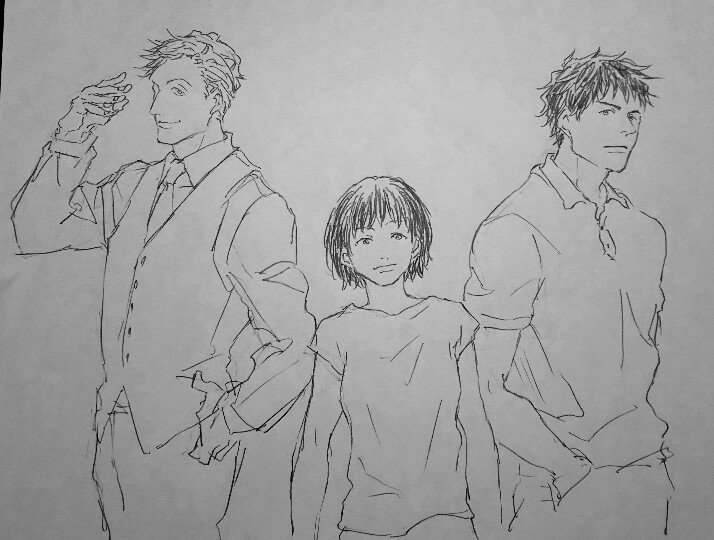なぜか急に描きたくなったでかまる子ちゃんズ成人男性ばっかり描いてたから中学高校すっ飛ばして社会人に…。大まる花まるが好きです。でも男共のやきもきを尻目にたままるしてるのが本命です。 