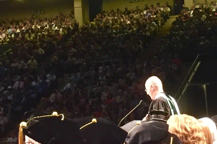 LowryJen's tweet photo. .@JamesMartinSJ shares inspiring remarks with the @LoyolaMaryland soon-to-be #graduates. #GreyhoundProud! https://t.co/eB31arDRuc