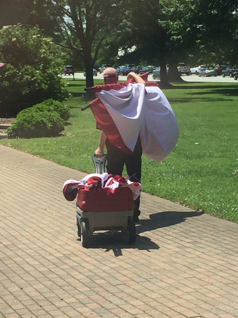 GuilfordTodd's tweet photo. #guilfordgrad flags are getting packed up! Congrats class of 2017!!! https://t.co/osKUC2Td3u