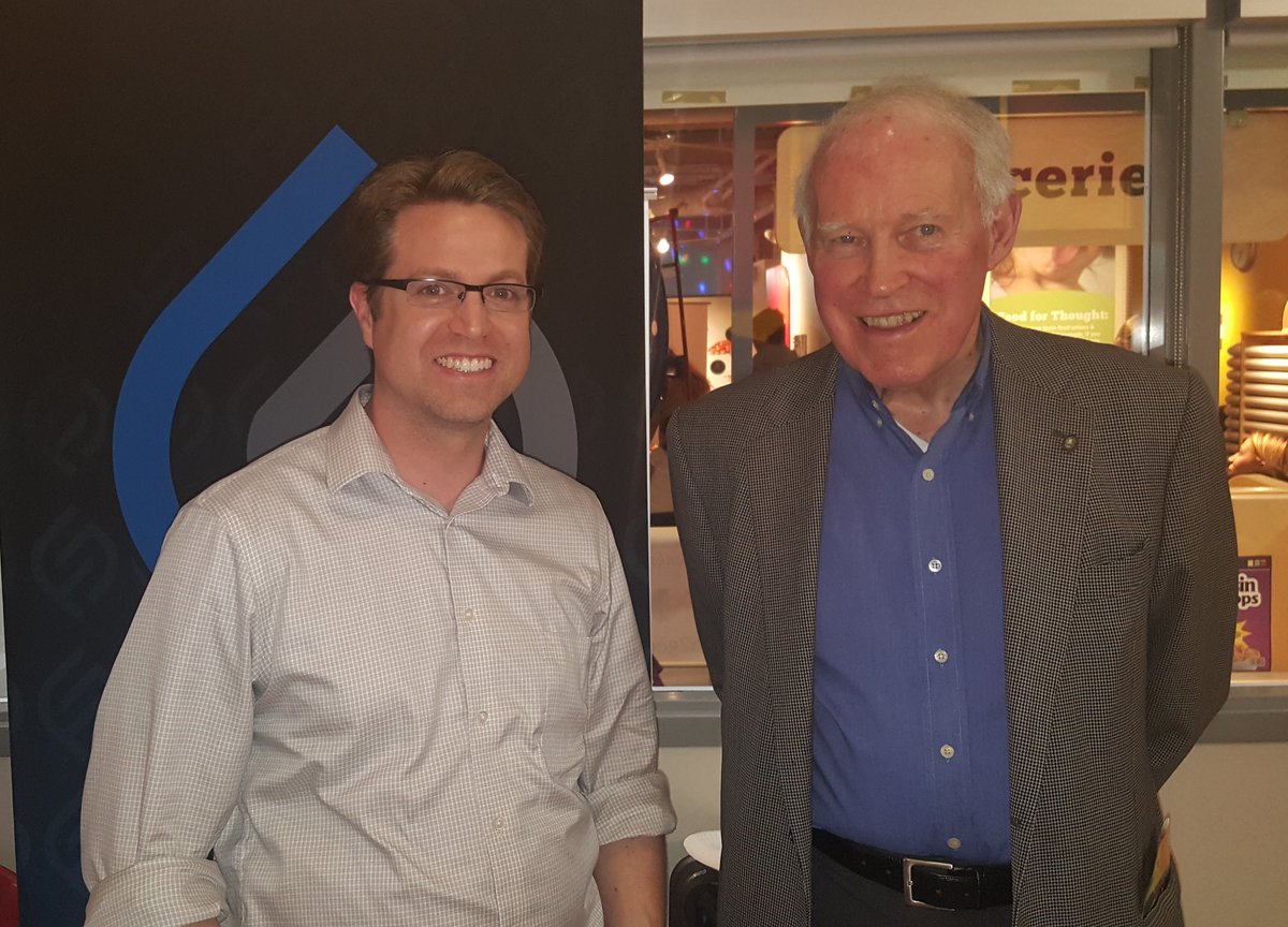 FlexDexSurgical's tweet photo. @FlexDexSurgical booth graced by visit of Dick and Norma Sarns of @NuStep_LLC @aahandsonmuseum  #TechTwilight https://t.co/pFoGCyJtfY