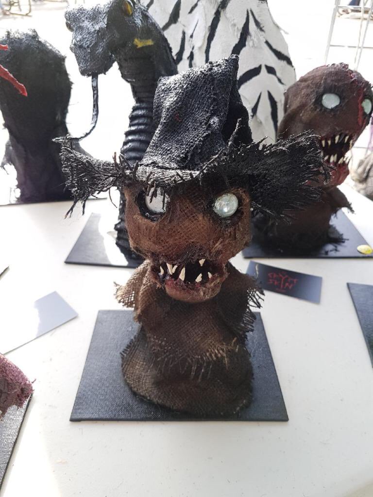 AaronNobess's tweet photo. People seeing my work for the first time. WPG #NightMarket #Shop #cryptskinproject #masks #collectibles #ComicCon #Newmarket #entrepreneur https://t.co/uUKGFHu0dA
