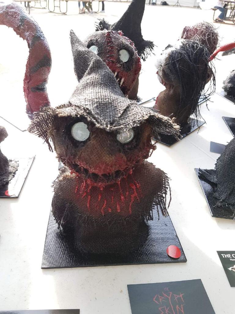 AaronNobess's tweet photo. People seeing my work for the first time. WPG #NightMarket #Shop #cryptskinproject #masks #collectibles #ComicCon #Newmarket #entrepreneur https://t.co/uUKGFHu0dA