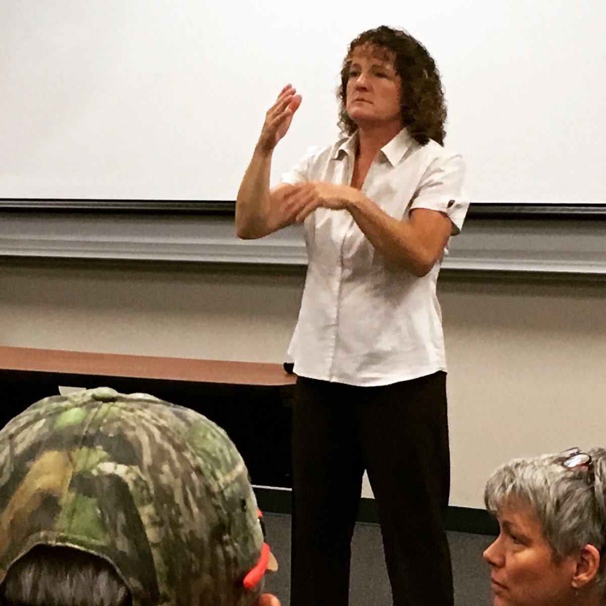 OCNCcert's tweet photo. A real hilite of #CERTcon2017 so far #ASL in emergency response. Learned useful signs and importance of facial expressions 🙌 #CERT #NCDSDHH https://t.co/8VjrSBVmAY