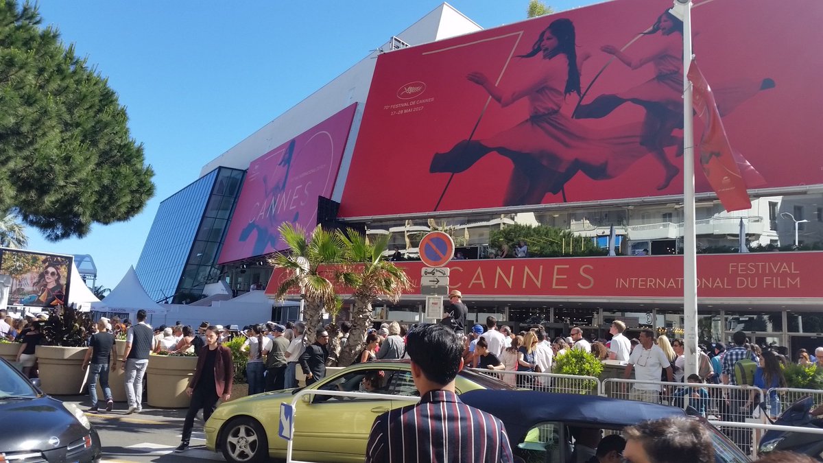 StrikeMovie's tweet photo. In the sunshine at #cannes2017  It's a tough gig, but somebody has to do it! https://t.co/nUyHzYwjgR