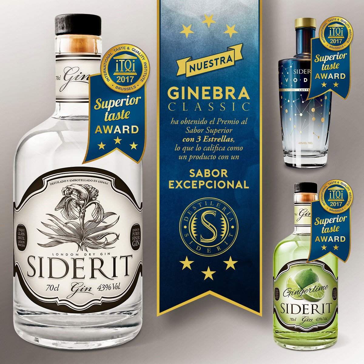 ginsiderit's tweet photo. Volvemos a estar de enhorabuena.7 ESTRELLAS ⭐⭐⭐⭐⭐⭐⭐ International Taste & Quality Institute de #Bruselas y #gin #siderit #vodka #lactee https://t.co/KXXNpuwpzR