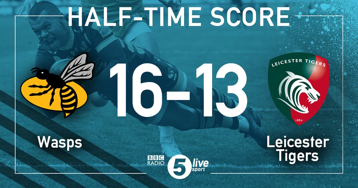 5liveSport's tweet photo. HT: Wasps 16-13 Leicester Tigers
"A finely balanced game, it's a fascinating contest" - Paul Grayson
📻 https://t.co/NI1sjtGRxI
#WASLEI https://t.co/OuS3STzYPb
