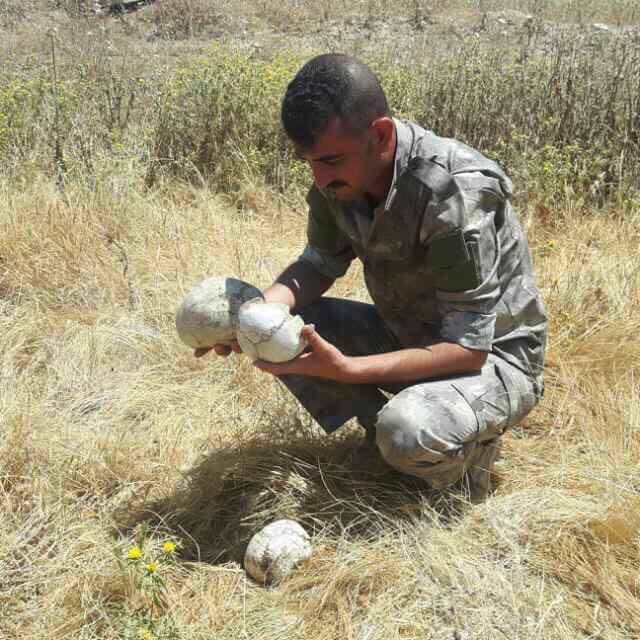 MnKhS's tweet photo. The skull of his mother in his hands,
Which was killed by ISIS bc she is not suitable4sexual enslavement.
 #YazidisAreNotKurds
#SaveYazidis https://t.co/GnaZWkIrsO
