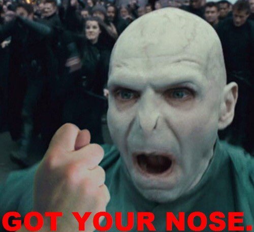 HarryestPotter's tweet photo. Ya ever wonder where Voldemort's nose went? #harrypotter #potterhead #pottermore https://t.co/BlhAHIreJ5