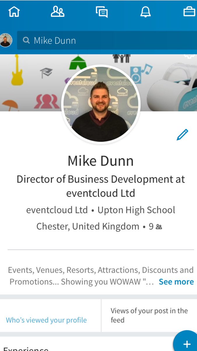 MikeyD0988's tweet photo. If you don't use Twitter much add me on my new #LinkedIn account. I will be sharing different updates about our #companyprogress #eventcloud https://t.co/MJtqmhxeUL
