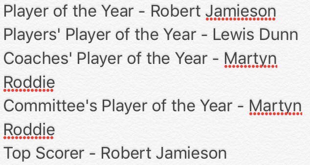WigtownsRAWA's tweet photo. Congratulations are also extended to the club award winners @MartynRoddie, @bigrab82 and Lewis Dunn! https://t.co/i76uX1H8AF