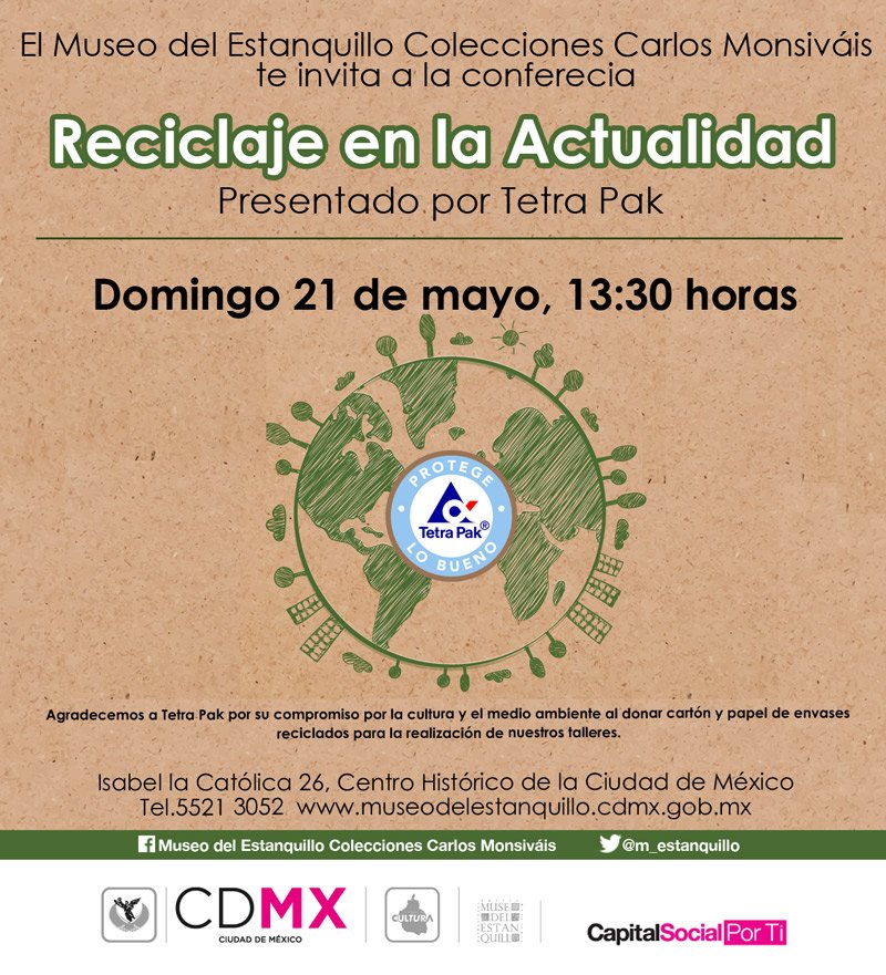 Gracias a <a href="/tetrapakmx/">Tetra Pak México</a> y <a href="/culturacoop/">Cultura CoOp</a> mañana tenemos la conferencia "El reciclaje en la actualidad" a las 13:30 horas. Los esperamos...